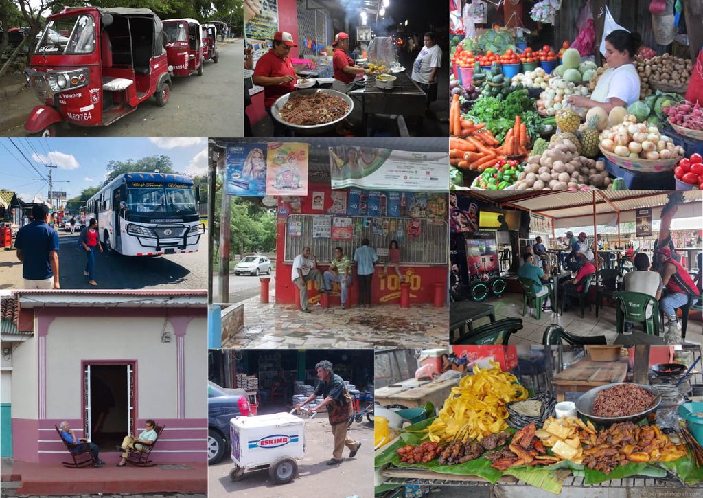 Collage de escenas de la ciudad de Managua